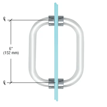 CRL CAP6X6CH 6" Clear Acrylic Back-to-Back Pull Handle