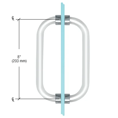 CRL CAP8X8CH 8" Clear Acrylic Back-to-Back Pull Handle