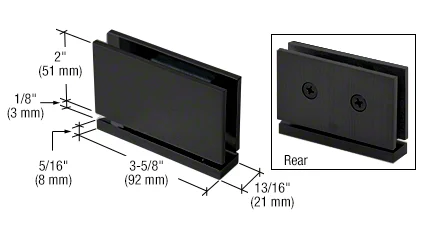 Pivot Shower Door Hinge: Cardiff Top or Bottom Mount, Matte Black – CRL CAR01MBL, photo 2