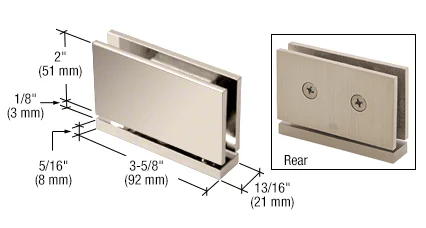 Pivot Shower Door Hinge: Cardiff Top or Bottom Mount, Polished Nickel – CRL CAR01PN, photo 2