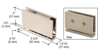 Pivot Shower Door Hinge: Cardiff Top or Bottom Mount, Satin Nickel – CRL CAR01SN, photo 2