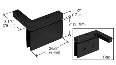 Pivot Shower Door Hinge: Cardiff Left Hand Mount, Matte Black – CRL CAR05LMBL, photo 2