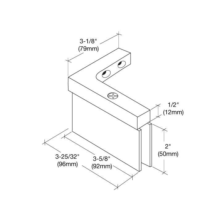 Pivot Shower Door Hinge: Cardiff Left Hand Mount, Matte Black – CRL CAR05LMBL, photo 4