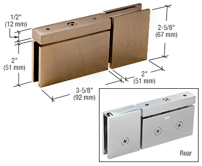 Pivot Shower Door Hinge: Cardiff Top or Bottom Mount with U-Clamp, Brushed Bronze – CRL CAR07BBRZ