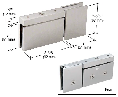 CRL CAR07CH Pivot Shower Door Hinge – Cardiff Top or Bottom Mount with U-Clamp