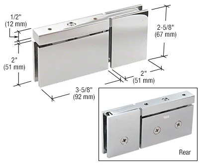 CRL Pivot Shower Door Hinge – Cardiff Top or Bottom Mount with U-Clamp, Polished Chrome