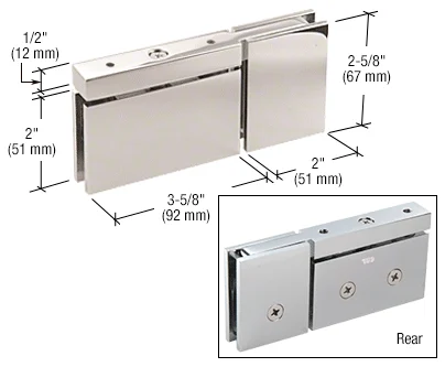 Pivot Shower Door Hinge: Cardiff Top or Bottom Mount with U-Clamp, Polished Nickel – CRL CAR07PN