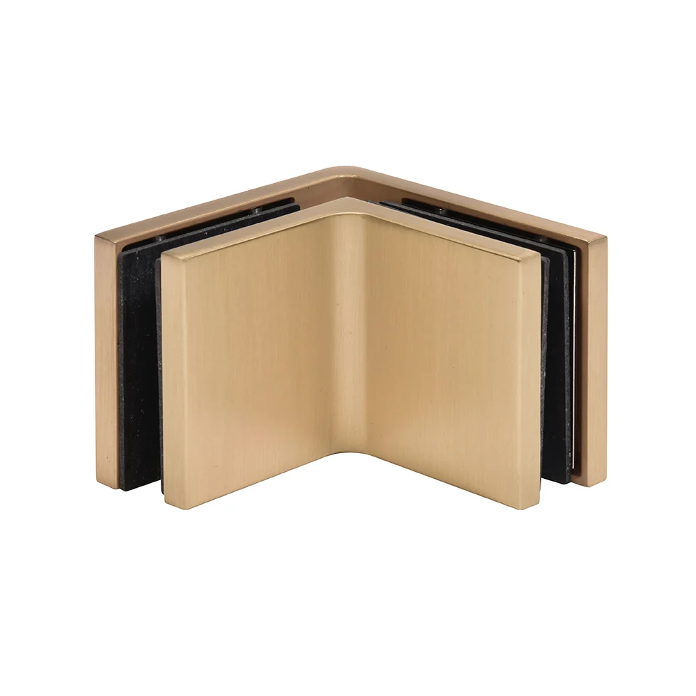 Shower Glass Zero 90° Wall & Glass Mount Clamp, Satin Brass – CRL CCS90SB, photo 2