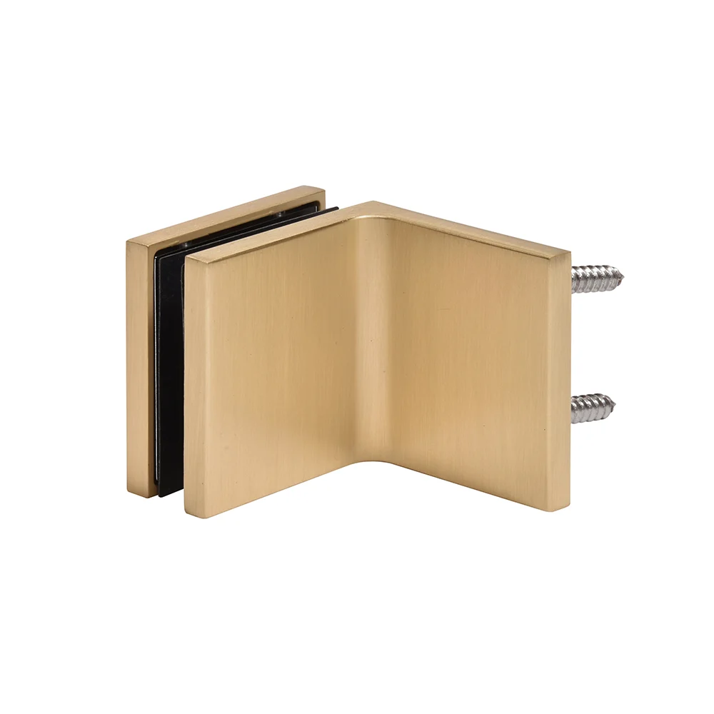 Shower Glass Zero 90° Wall & Glass Mount Clamp, Satin Brass – CRL CCS90SB, photo 4