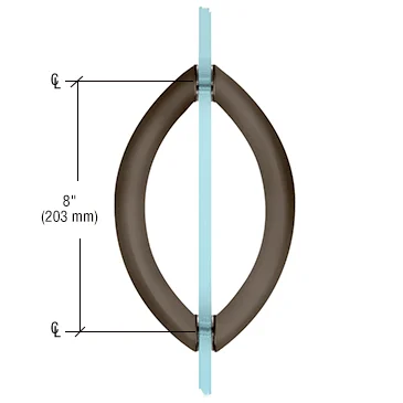 Shower Door 8" Crescent Back-to-Back Pull Handle, Oil Rubbed Bronze – CRL CSH8X80RB