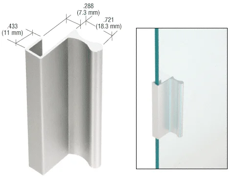 CRL 3" Aluminum Slip-On Finger Pull, Satin Anodized