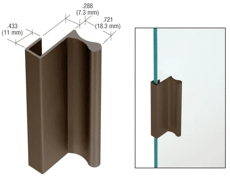 Shower Door 3" Aluminum Slip-On Finger Pull, Dark Bronze Anodized – CRL D643DU