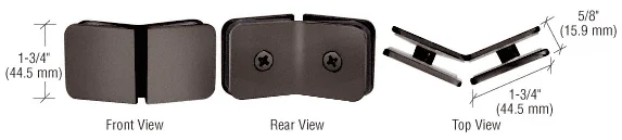 Shower Glass Traditional 135° Glass-to-Glass Clamp, Oil Rubbed Bronze – CRL GCB1350RB, photo 2