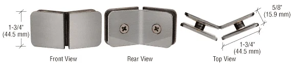 Shower Glass Traditional 135° Glass-to-Glass Clamp, Brushed Nickel – CRL GCB135BN, photo 2
