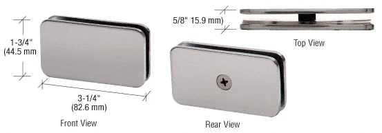 Shower Glass Traditional 180° Glass-to-Glass Clamp, Brushed Nickel – CRL GCB180BN, photo 2