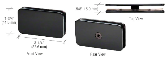 Shower Glass Traditional 180° Glass-to-Glass Clamp, Matte Black – CRL GCB180MBL, photo 2