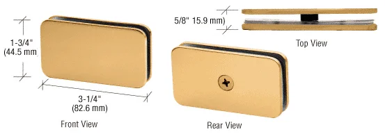 Shower Glass Traditional 180° Glass-to-Glass Clamp, Satin Brass – CRL GCB180SB, photo 2