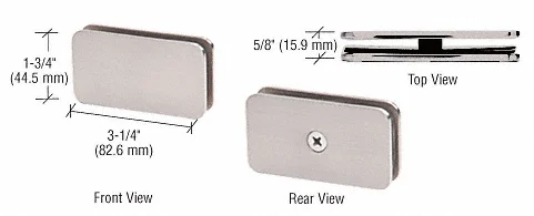Shower Glass Traditional 180° Glass-to-Glass Clamp, Satin Nickel – CRL GCB180SN, photo 2