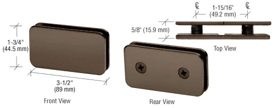 Shower Glass Traditional 180° Double Stud Glass Clamp, Brushed Bronze – CRL GCB184BBRZ, photo 2