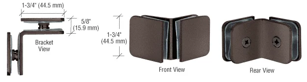 Shower Glass Traditional 90° Glass-to-Glass Clamp, Oil Rubbed Bronze – CRL GCB900RB, photo 2