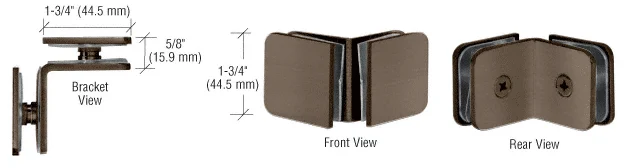 Shower Glass Traditional 90° Glass-to-Glass Clamp, Brushed Bronze – CRL GCB90BBRZ, photo 2