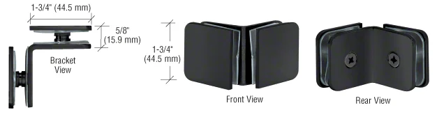 Shower Glass Traditional 90° Glass-to-Glass Clamp, Matte Black – CRL GCB90MBL, photo 2