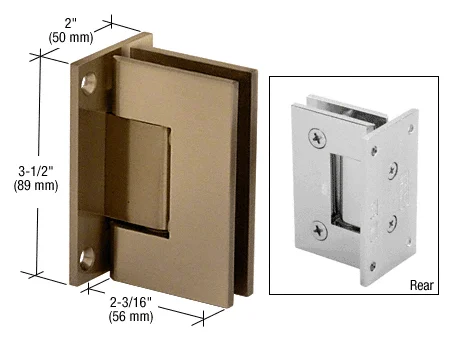 Shower Door Hinge: Geneva 037 Wall Mount, Full Back Plate, Brushed Bronze – CRL GEN037BBRZ, photo 2