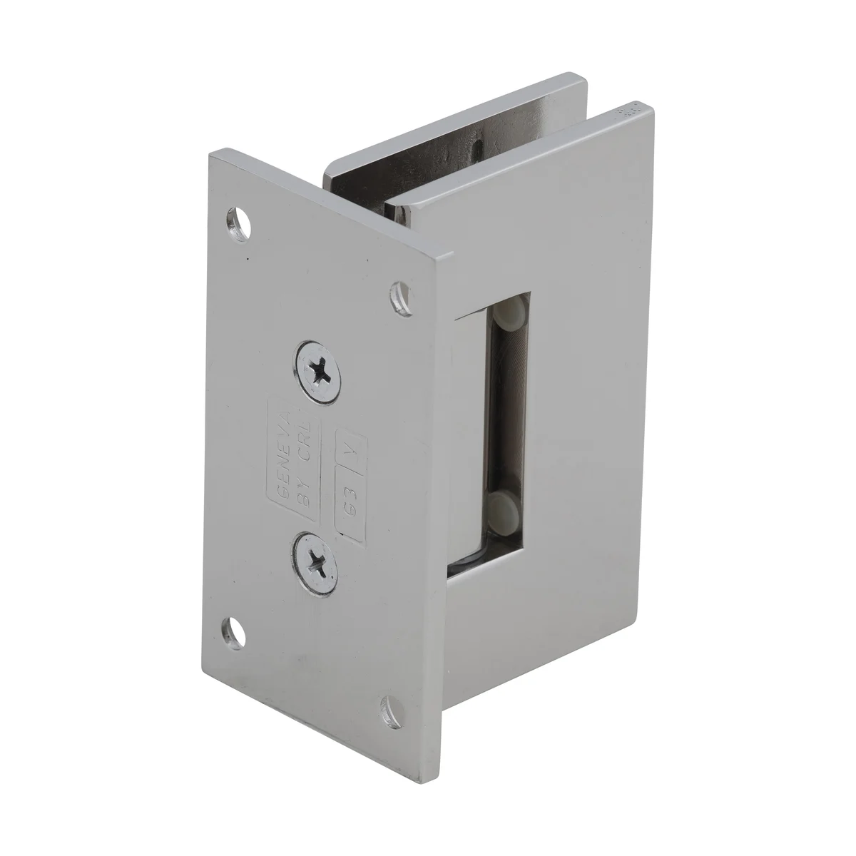 Shower Door Hinge: Geneva 037 Wall Mount, Full Back Plate, Polished Nickel – CRL GEN037PN, photo 3