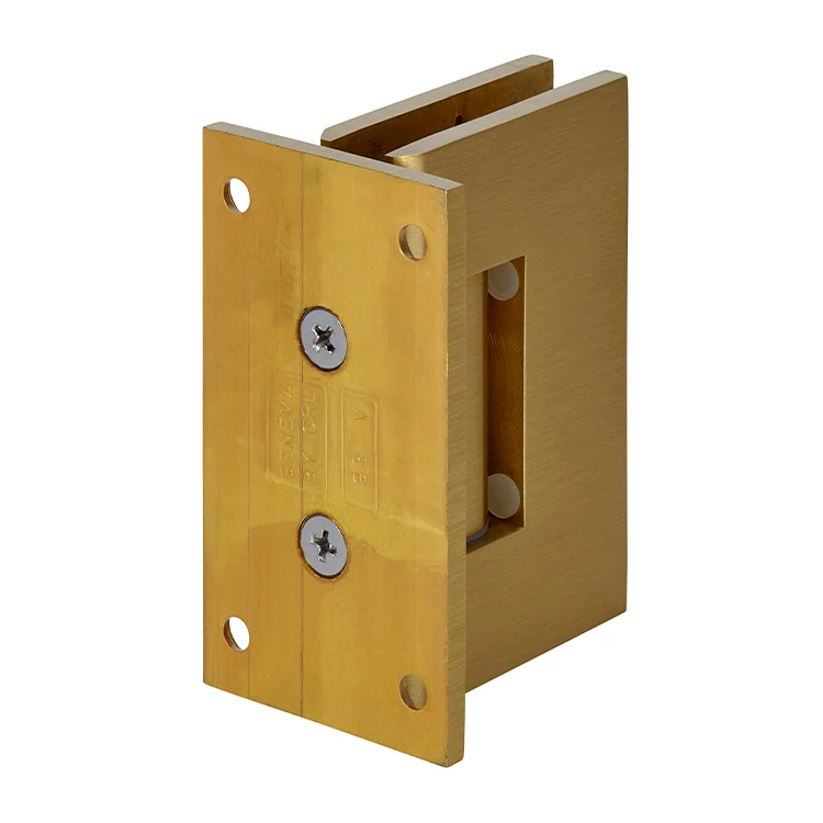 Shower Door Hinge: Geneva 037 Wall Mount, Full Back Plate, Satin Brass – CRL GEN037SB, photo 3