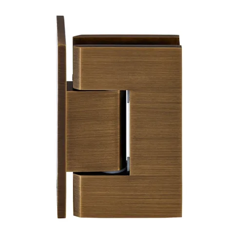 CRL Shower Door Hinge – Geneva 044 Wall Mount, Offset Back Plate, Antique Brass