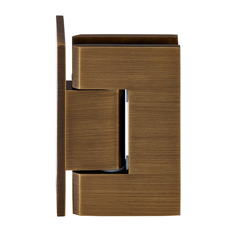 CRL Shower Door Hinge – Geneva 044 Wall Mount, Offset Back Plate, Antique Brass