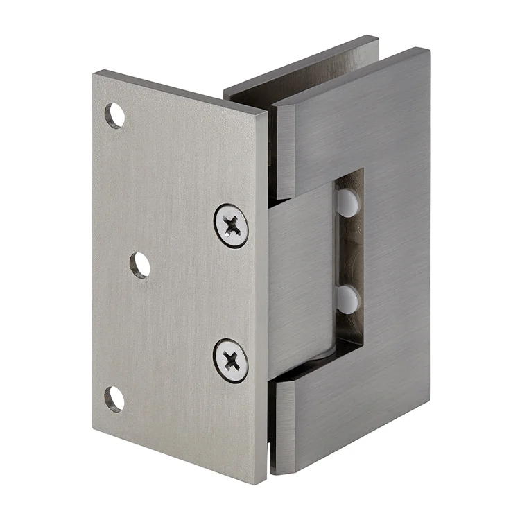 Shower Door Hinge: Geneva 044 Wall Mount, Offset Back Plate, Brushed Nickel – CRL GEN044BN, photo 3