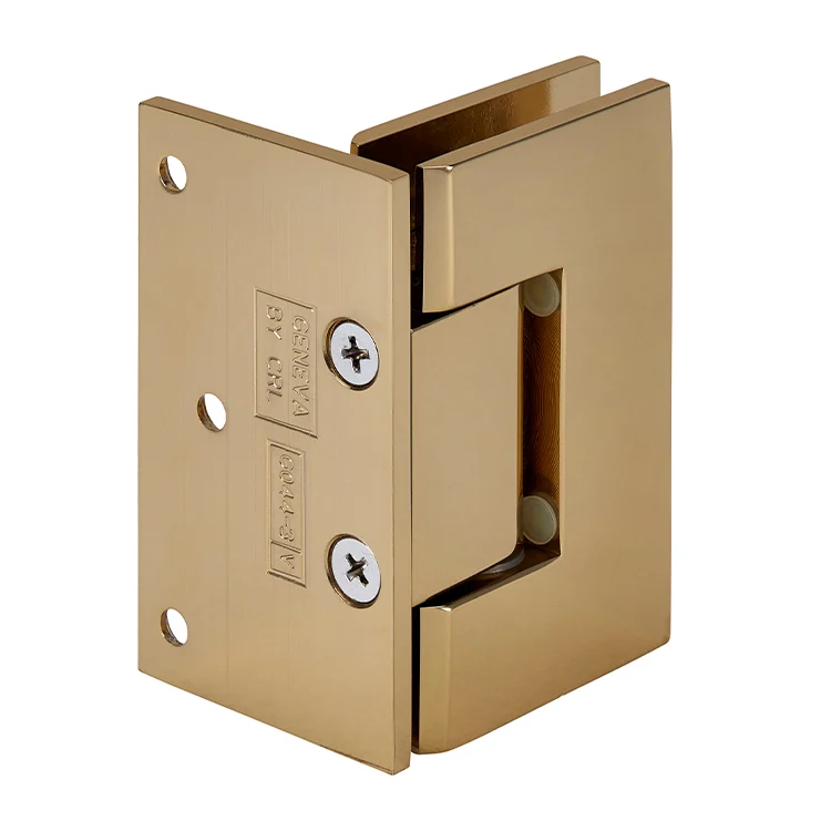 Shower Door Hinge: Geneva 044 Wall Mount, Offset Back Plate, Gold Plated – CRL GEN044GP, photo 3
