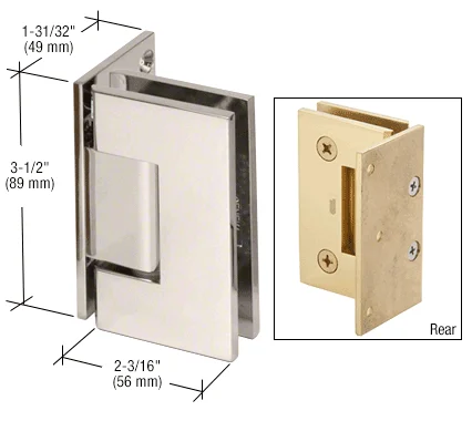 Shower Door Hinge: Geneva 044 Wall Mount, Offset Back Plate, Polished Nickel – CRL GEN044PN, photo 2