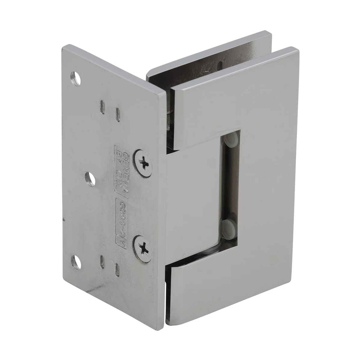 Shower Door Hinge: Geneva 044 Wall Mount, Offset Back Plate, Polished Nickel – CRL GEN044PN, photo 3