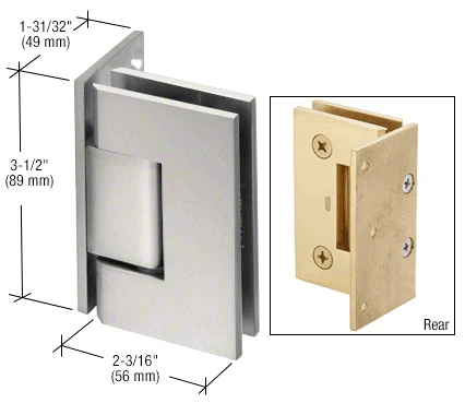 Shower Door Hinge: Geneva 044 Wall Mount, Offset Back Plate, Satin Nickel – CRL GEN044SN, photo 2
