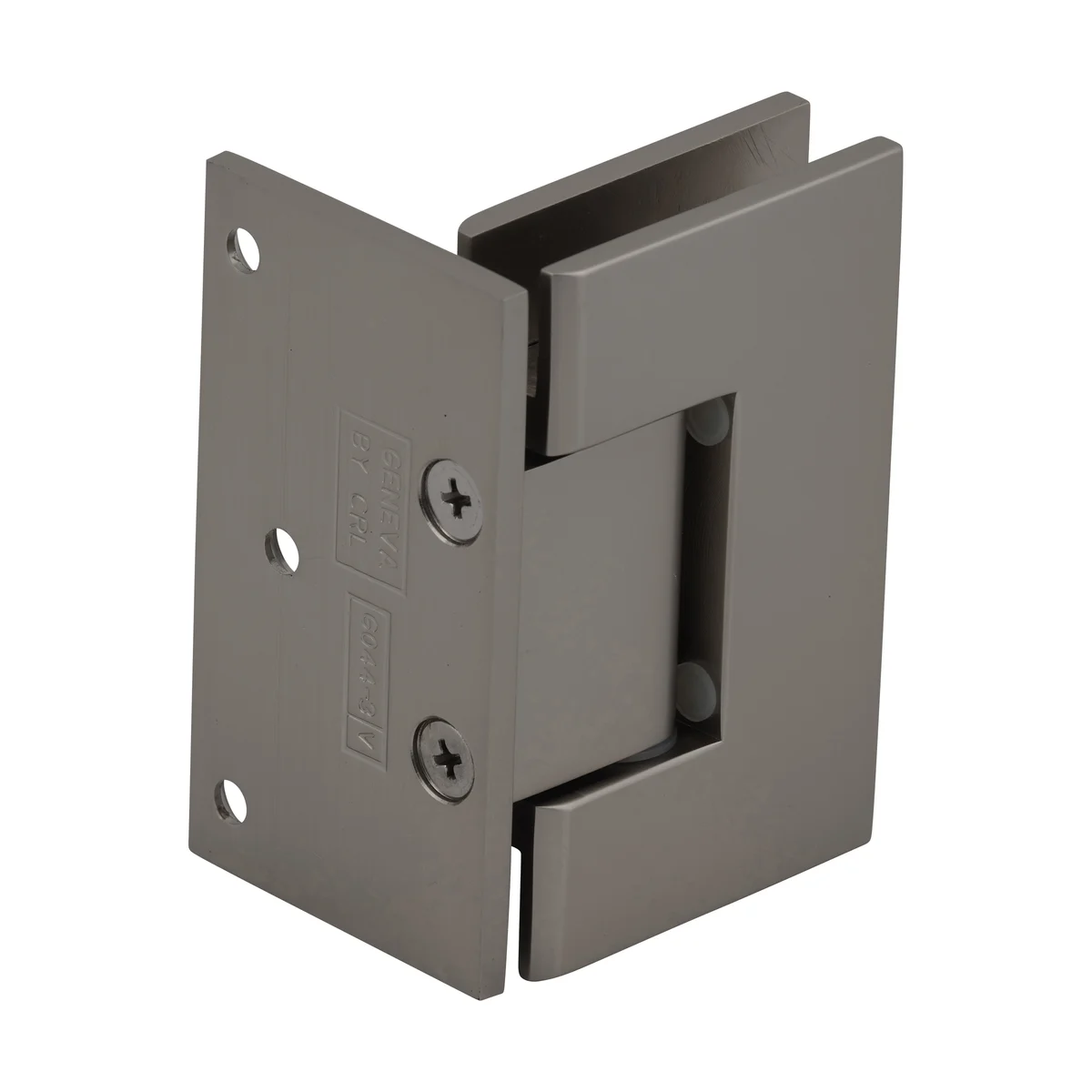Shower Door Hinge: Geneva 044 Wall Mount, Offset Back Plate, Satin Nickel – CRL GEN044SN, photo 3