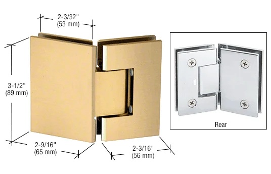 Glass to Glass Shower Door Hinge 135°: Geneva 045, Brushed Bronze – CRL GEN045BBRZ, photo 2