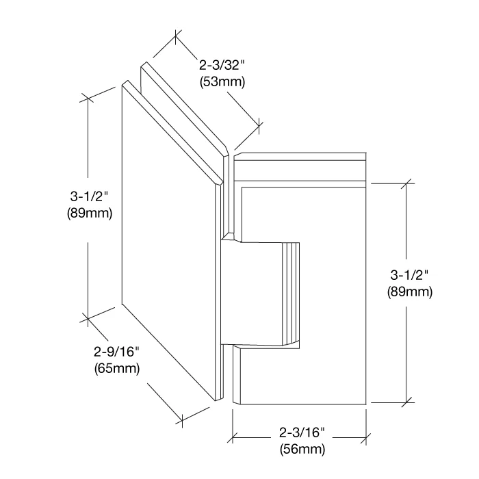 Glass to Glass Shower Door Hinge 135°: Geneva 045, Brushed Nickel – CRL GEN045BN, photo 4
