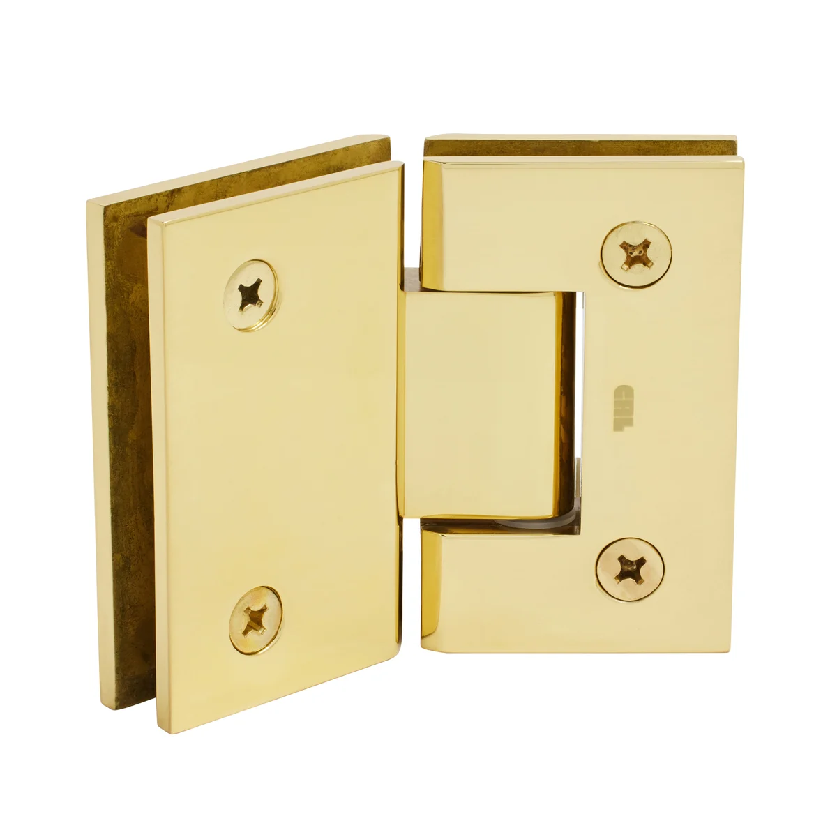 Glass to Glass Shower Door Hinge 135°: Geneva 045, Polished Brass – CRL GEN045BR, photo 3