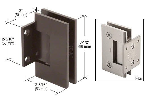 Shower Door Hinge: Geneva 074 Wall Mount, Short Back Plate, Oil Rubbed Bronze – CRL GEN0740RB, photo 2