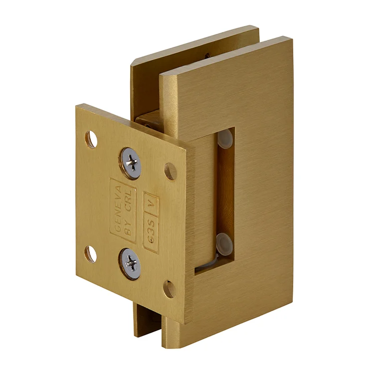 Shower Door Hinge: Geneva 074 Wall Mount, Short Back Plate, Satin Brass – CRL GEN074SB, photo 3