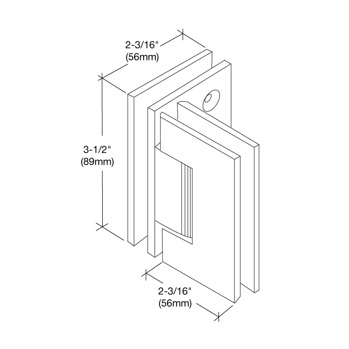 Glass to Glass Shower Door Hinge 90°: Geneva 092, Brushed Nickel – CRL GEN092BN, photo 4