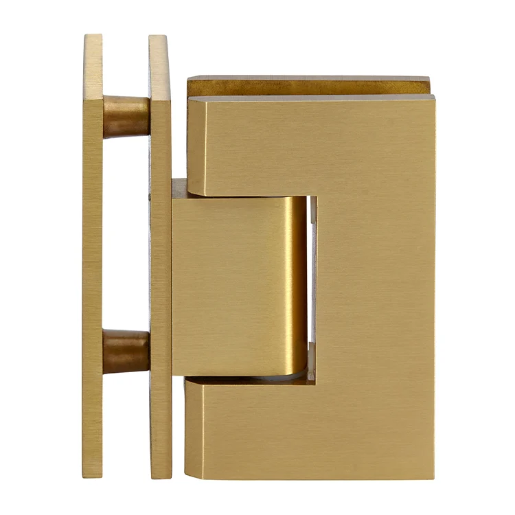 Glass to Glass Shower Door Hinge 90°: Geneva 092, Satin Brass – CRL GEN092SB, photo 3