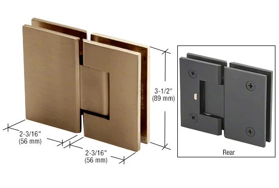 Glass to Glass Shower Door Hinge 180°: Geneva 180, Brushed Bronze – CRL GEN180BBRZ, photo 2