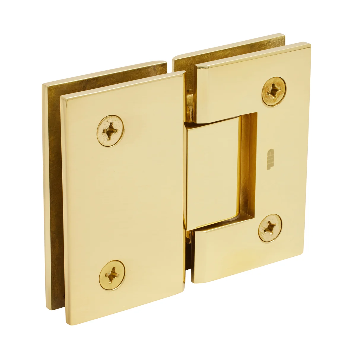 Glass to Glass Shower Door Hinge 180°: Geneva 180, Polished Brass – CRL GEN180BR, photo 3
