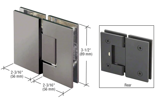 Glass to Glass Shower Door Hinge 180°: Geneva 180, Gun Metal – CRL GEN180GM, photo 2