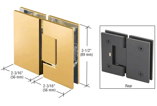 Glass to Glass Shower Door Hinge 180°: Geneva 180, Gold Plated – CRL GEN180GP, photo 2