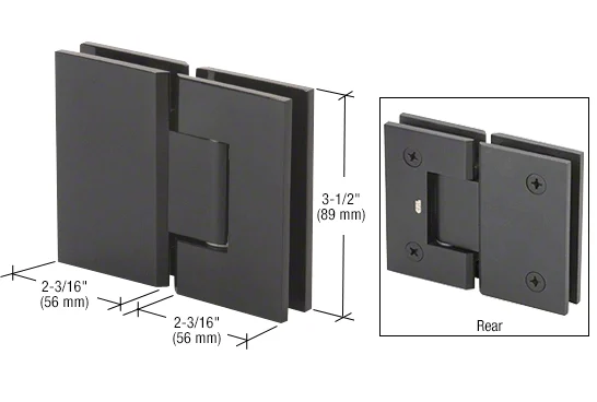 Glass to Glass Shower Door Hinge 180°: Geneva 180, Matte Black – CRL GEN180MBL, photo 2
