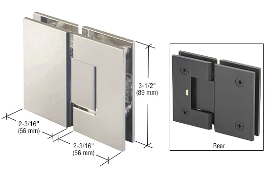Glass to Glass Shower Door Hinge 180°: Geneva 180, Polished Nickel – CRL GEN180PN, photo 2